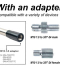 M10x1.0 Male to 3/8-24 Female Adapter for Antennas with nickel plated connectors for GRA AT330T TC shown in detail