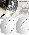 Two Pack Heavy Duty Bandsaw Table Inserts Measuring Two Point Five Inches By.100 Thick, shown with installation instructions.