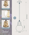 Gold Pendant Light For Kitchen Island With Clear Glass Globe 5 Inch Hanging Light Fixture Modern Bluebell Inspired Design Durable Metal With Warm Gold Finish Perfect For Dining Table Bar And Kitchen Countertops Vibe