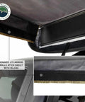 Hella Rugged Partner Side Awning Wall To Keep Your Trail Campout Rig Shade Covered with Velcro attachment detail.