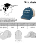Breathable Women's Running Trucker Cap With Adjustable Buckle Lightweight Sport Hat With Size Display Diagram