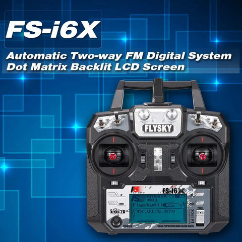 Two Point Four GHz 10 Channel AFHDS Two A RC Transmitter With Included FS IA6B Receiver For Drones Planes And Helis