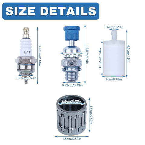 51mm Cylinder Piston Kit For K750 K760 Husqvarna Partner Cutoff Concrete Saw Replacement size details shown