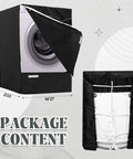 2 Pack Black Outdoor Washer and Dryer Covers 27 x 33 x 39 Inch Weatherproof Waterproof Dust Proof Anti UV Front Loading Machine Cover display