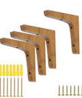 Sturdy Wooden Shelf Brackets Set For Wall Mounts With L Shaped Triangle Shelving Brackets Includes Mounting Screws 5.12 Inch By 5.12 Inch