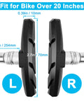 2 Pairs 70mm bike brake pads set for cruiser and MTB universal V brakes with hex nut and shims, black nitrile rubber, L and R