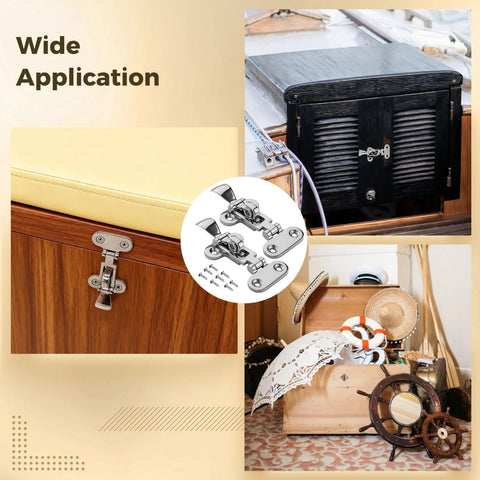 Two 4.3-inch 316 stainless steel boat latches for doors or cabinets; marine-grade toggle latch hardware