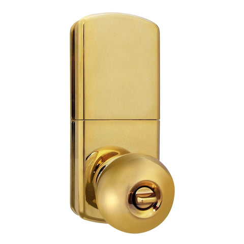 Electronic Touchpad Keyless Door Lock In Polished Brass For Easy Keyless Entry Adjustable Backset 60mm or 70mm Up to 6 User Codes