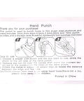 Instructions for Hand Held Power Punch And Sheet Metal Hole Punch Kit With Sizes From Three Thirty Second Inch To Nine Thirty Second Inch