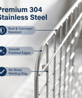 Close-up of Heavy Duty Stainless Steel Kitchen Sink Grid Protector With Rear Drain Layout showing polished edges and no sharp welding slag.
