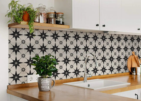 Kitchen with Talavera Tile Stickers 24 Pack Peel And Stick Wall Decals For Bathroom And Kitchen Easy Application Boho Chic Backsplash