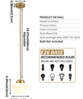 Black 8 Inch Milk Glass Schoolhouse Pendant Light With Adjustable Rods For Farmhouse Ceiling Dope Vintage Vibe Perfect For Living Room Kitchen Dining Hallway Island Pendant Lighting, showing dimensions and recommended bulb types.