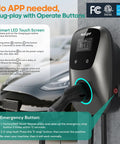 Level 2 EV Charger With WiFi App and Plug In And Go 48 Amp Hardwired Or 38 MPH On NEMA 14 50 Plug 25 Foot Cable.