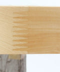 Close-up of smooth maple wood showing craftsmanship details for Premium Wood Lazy Susan Double Tier Turntable For Corner Base Cabinets.