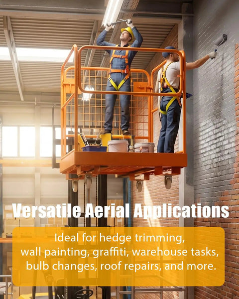 Heavy Duty Forklift Safety Cage 36 By 36 Inch Platform Packing Rock Solid 1200 Lb Capacity For Twin Aerial Maintenance While Delivering Legit Industrial Muscle Through Tough Daily Grind Operations