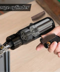 Pneumatic Rivet Nut Kit With 400 RPM Air Tool, large cylinder detail, demonstrating tool functionality.
