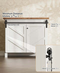 Upgraded 2.5 Foot Mini Folding Sliding Barn Door Hardware Kit For Two Doors Carbon Steel Construction installed on cabinet