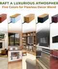 Natural Bamboo Cable Box For Home And Office Hide Power Strips And Cables Keep Surges Safe And Cords Under Control With A Boss Level Wood Cable Organizer shown in five colors and various room settings.