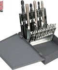 Go-To Pro Grade High Speed Steel Drill Bit And Tap Set With Metal Case, Metric M2.5 To M12, 18 Piece, made in USA