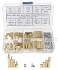 160 Pieces M2.5 Brass Spacer Standoff Kit With Stainless Steel Screws And Nuts Male Female Assortment Hex Standoffs Plastic Box