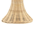 Close-up of rattan shade base on Bohemian Rustic 22 Inch LED Table Lamp With Natural Rattan Shade And Brass Gold Finish