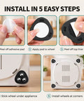 Say Adios To Heavy Lifting With These Hassle Free Self Adhesive Appliance Sliders featuring 360 Degree Swivel Caster Wheels installation guide.