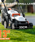 Cordless 13 Inch Lawn Mower Lightweight Electric Yard And Garden Mower With Five Height Adjustments 20V Battery Included
