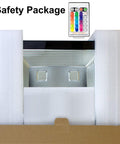 RGB LED Flood Lights For Indoor And Outdoor Decor With Remote Control Waterproof Color Changing Wall Washer Dimmable Security Lighting US 3 Prong Plug 200W 16 Color Modes And Patterns boxed with safety packaging.