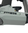 Heavy Duty Pneumatic 23 Gauge Brad Nailer Shoots Straight Through Detail Work With 6000 Piece Headless Pin Kit and Built In Air Duster side view