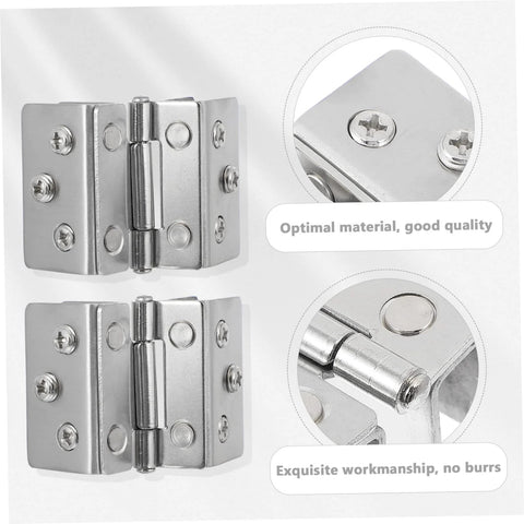 FOYTOKI 2-piece stainless steel glass door hinge set, double-sided for display cabinet glass doors