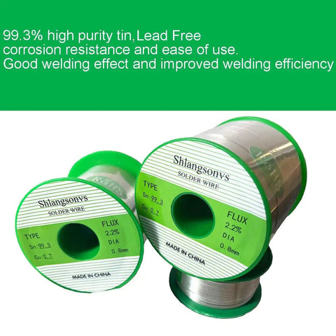 Lead Free Solder Wire With Tin Ninety Nine Point Three Percent And Copper Zero Point Seven Percent Rosin Core Flux For Fast Clean Electronics Soldering Twenty Gram Spool Eight Tenths Millimeter Gauge Thirty One Thou Inch displayed