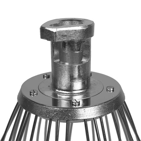 Close-up of Wire Whip Attachment For Hobart D300 Mixers Stainless Steel 30 Quart Capacity, coupling detail.