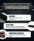 7/8 Inch Dirt Bike Light Bar Headlight For CRF110 CRF250F KLX110 TTR110 RM85 with air vent, 10A fuse, adjustable bracket