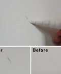 Translucent Touch Up Paint Brush Pen Set Of 3 For Quick Fixes On Walls Wood Floors Cabinets Desks Stains And Scratches including before and after use on wall