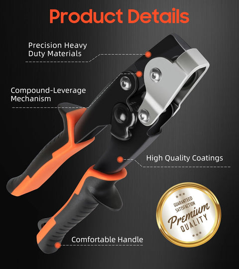 Heavy-duty snap lock gutter crimp tool with ergonomic handle