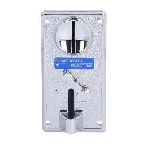 Top Tier Generic Electronic Selector For Game Vending Machines In Cool Silver Gray, featuring coin slot and reject bar.