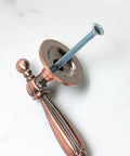 Five Pack Bronze Vintage Cabinet Handles With Antique Copper Finish showcasing detailed design and hardware attachment.