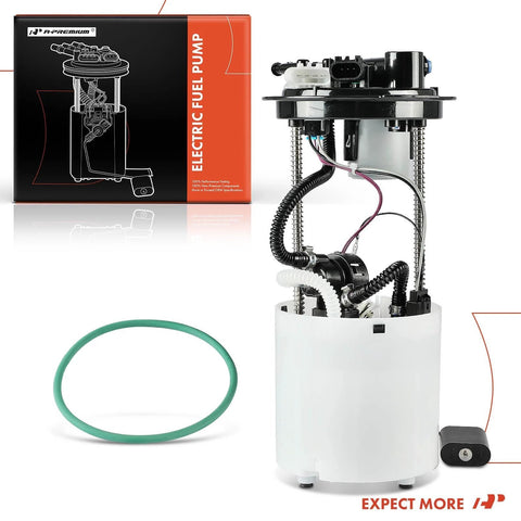 Electric Fuel Pump Module Assembly With Pressure Sensor For Chevy Impala 2008 2009 2010 2011 V6 3.5L Flex With Siemens FFW Fuel System Only Not FFV Three Port Design Includes Fuel Level Sensor displayed with packaging and O-ring