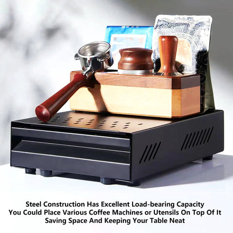 Large Coffee Knock Box For Espresso Machines And Home Kitchens Heavy Duty Stainless Steel Knock Drawer For Coffee Grounds Durable Easy Cleanup Big Capacity Countertop Accessory For Baristas And Cafe Crew