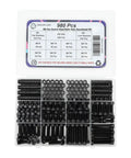 980 Piece M5 Hex Socket Head Cap Screws Set With Nuts And Washers Including M5x8mm Through M5x35mm Fasteners And 245 Nuts 245 Washers For Heavy Duty 3D Printer CNC Frames DIY Projects, assorted black steel screws, nuts, and washers in organizer