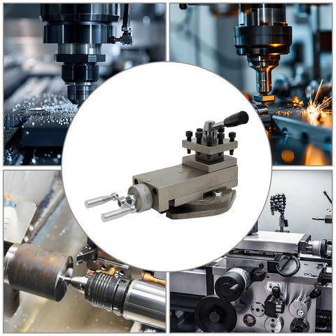 Upgraded At300 Lathe Tool Post Assembly Boasting Rock Solid Construction With Sweet 10 Second Quick Change Action And Flawless 360 Degree Rotating Table
