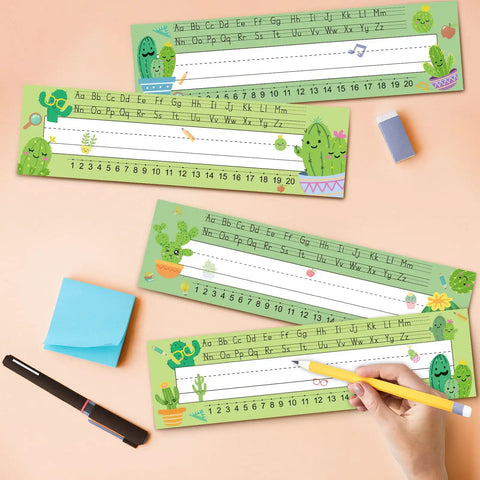 48 Pcs Cactus Name Tags Set With Four Fun Designs For Classroom Desk Labels Bulletin Boards And Decor Big Writing Area