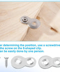 Rock Solid Figure 8 Table Top Fasteners With Screws, Hella Durable Heavy Duty Steel Connector mounted on wood.