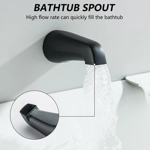 Knockout Matte Black Three Handle Shower Faucet Set With Tub Spout And Included Wall Valve Slick Vintage Design Dead Solid Build Straightforward Install Big Time Bathroom Refresh