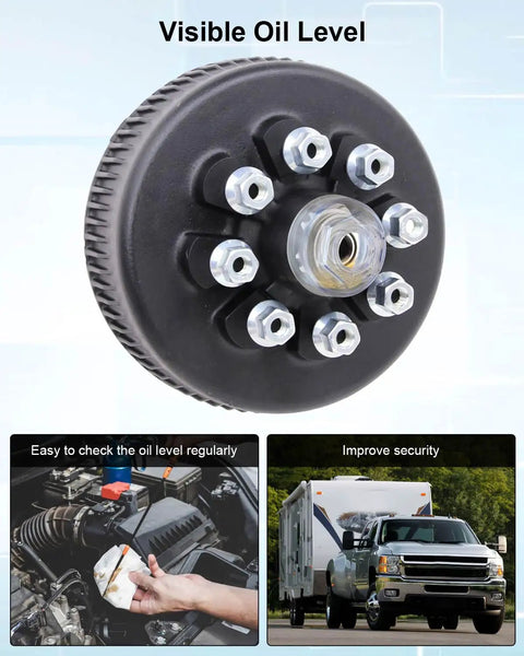 Two Pack Hub Oil Cap Kit Fits AL-KO And Hayes Axles 10K To 16K With Oil Ring And Rubber Plug on engine and trailer