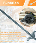 Heavy Duty Circular Saw Guide Rip Fence Edge Cutter Compatible With Ryobi 18v Cordless Models P508 P501g P506 And P507 shown with ruler and saw.