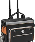 Rolling Tool Bag With 6 Inch Wheels That Rolls Over Rough Terrain, Water Resistant Tool Storage Organizer With 24 Pockets, Load Tested To 200 Pounds shown on white background