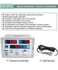 KTC-812 Semi-automatic Tension Controller with Hall Sensor displayed against a white background showing features and specifications.