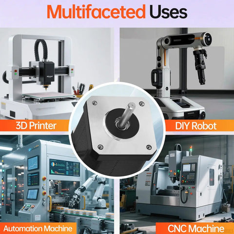 0.9 Degree Nema 17 Stepper Motor 2 Phase Beefy High Torque 0.42 Nm Bipolar 3.0 Ohm 1.3 A 47 mm Body for 3D Printer CNC Robot