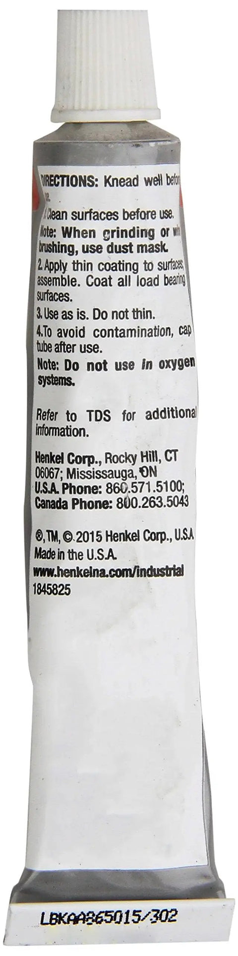 Side view of Go-To High Purity N-5000 Anti-Seize Lubricant In Silver, Copper Free, Petroleum Odor, Extreme Temperature Range, 1 oz tube